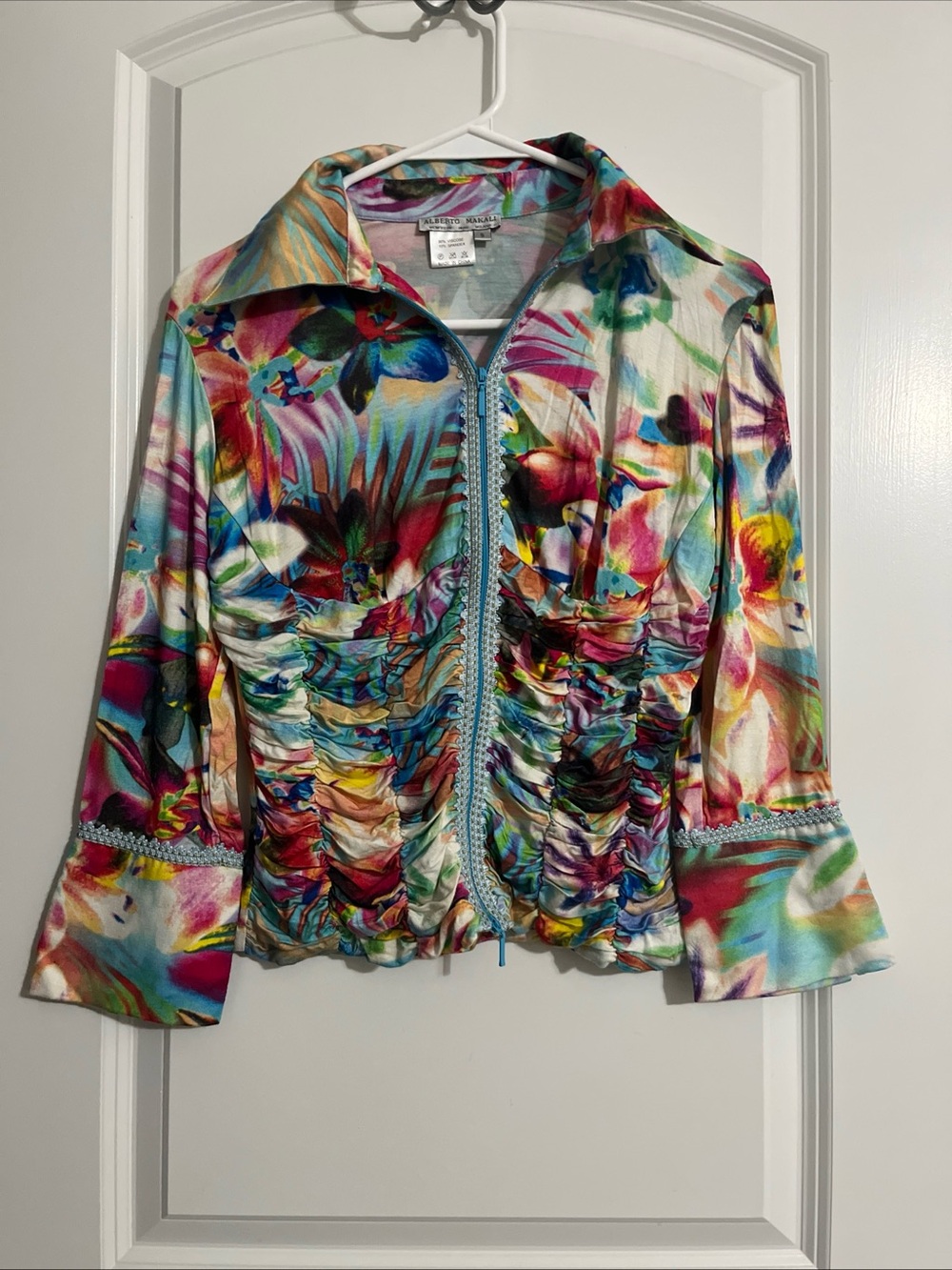 Alberto Makali Multicolor Floral Zip Jacket